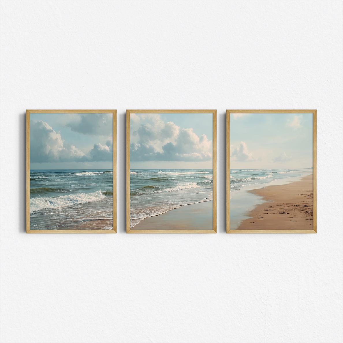 Abstract Canvas Set - Set berisi 3 Lukisan Cetak Triptych