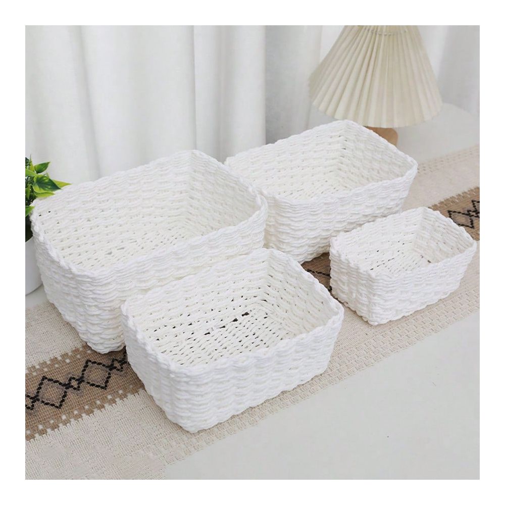 Woven Basket Set - Set Keranjang Penyimpanan Anyaman 4-Potong, Keranjang
