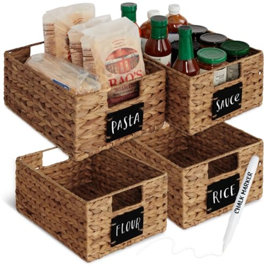 Woven Basket Set - Set perlengkapan penyimpanan dapur: 4 keranjang
