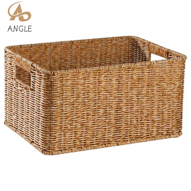 Woven Basket Set - Keranjang Penyimpanan Anyaman Rotan Imitasi, Organizer