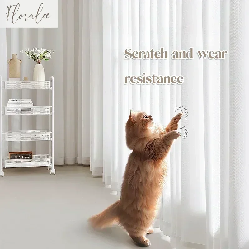 Linen Curtain Eyelet - Tirai Tulle Putih Solid Berkualitas Tinggi