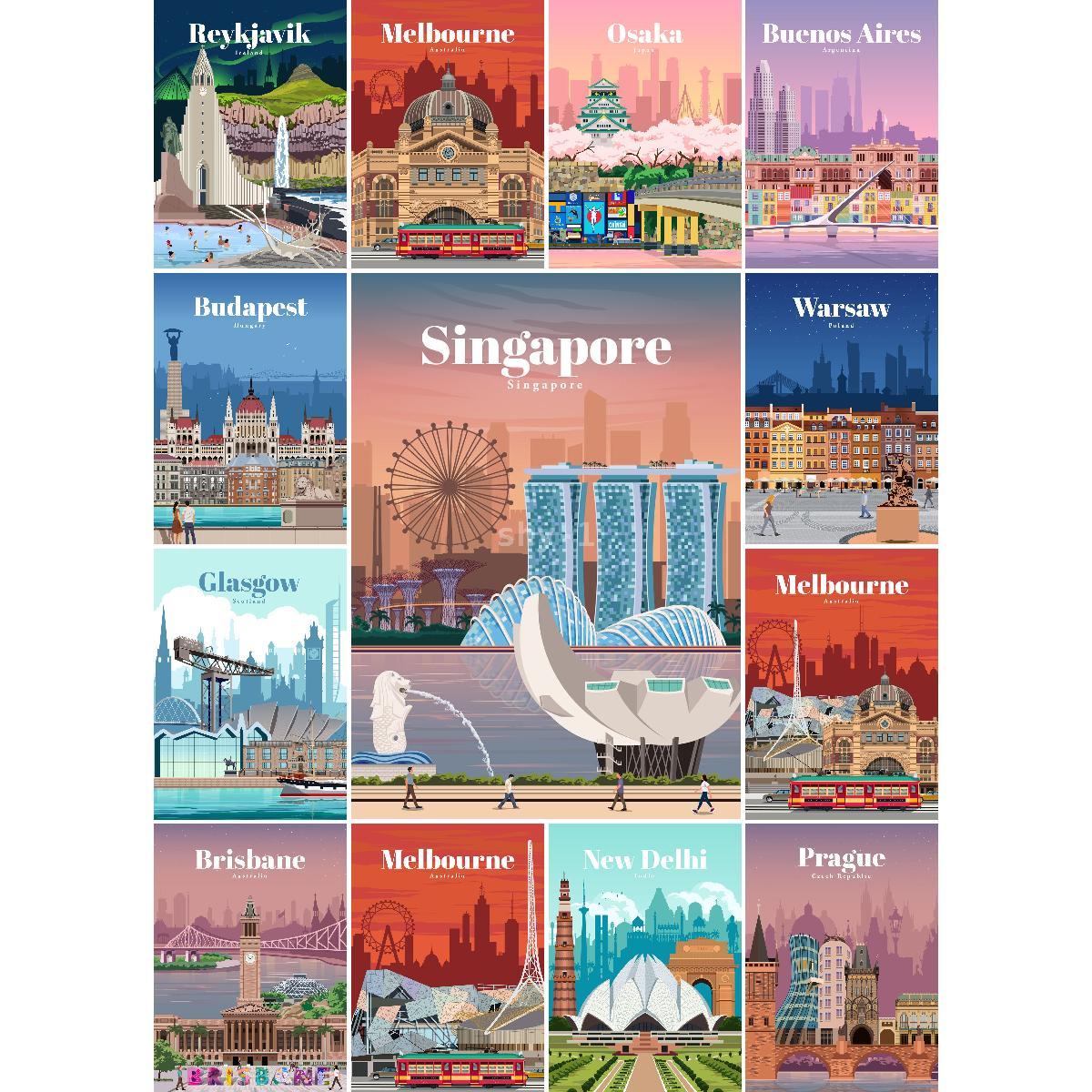 Interior Design Landscape - Poster perjalanan Brisbane kontemporer seni dinding
