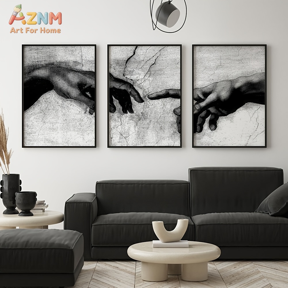Abstract Canvas Set - 3 Buah Set Cetakan Seni Dinding
