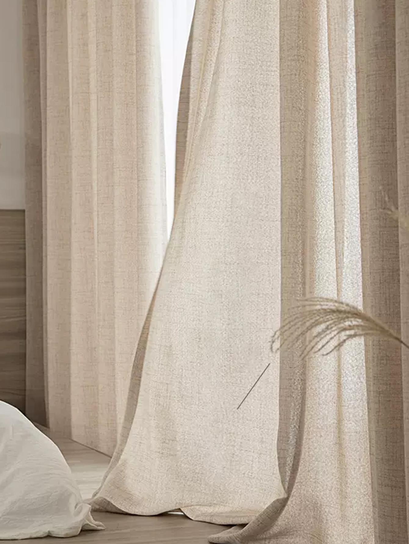 Linen Curtain Eyelet - Tirai semi shading katun dan linen