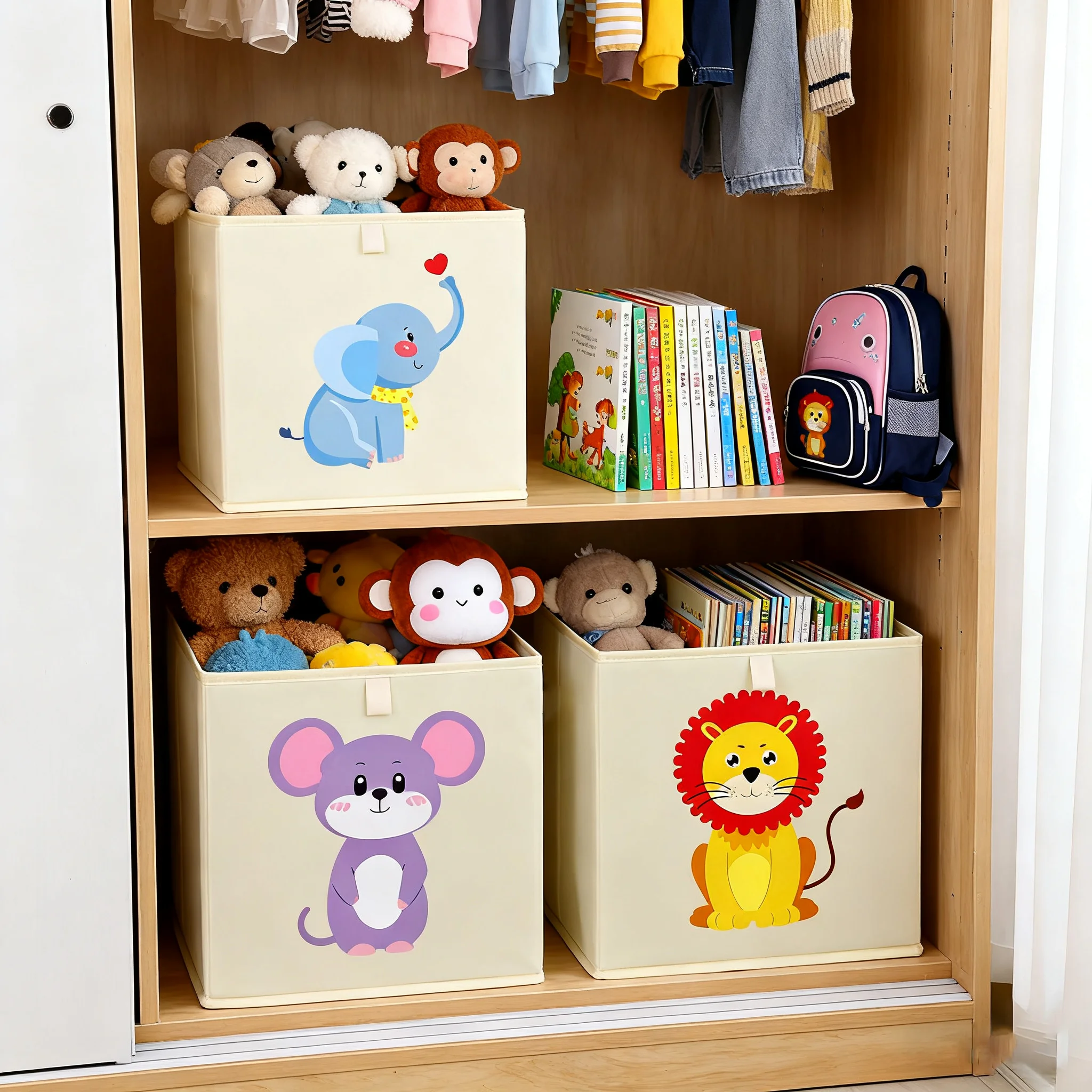Woven Basket Set - Keranjang Penyimpanan Mainan Anak Motif Kartun