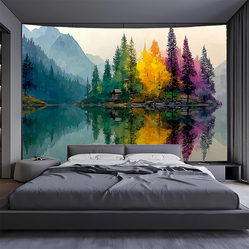 Mural Dinding Danau Hutan Berw - Interior Design Landscape ulasan dan harga