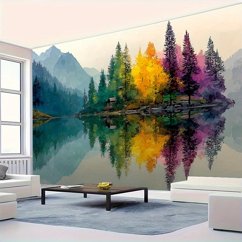 Mural Dinding Danau Hutan Berw - Interior Design Landscape ulasan dan harga