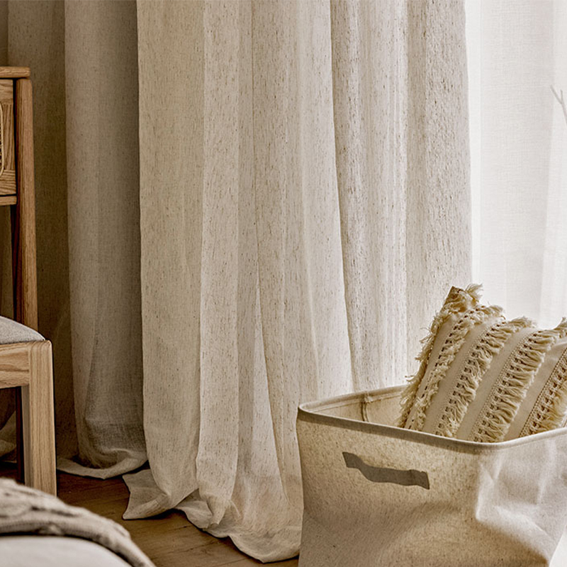 Tirai Tipis Motif Linen Untuk  - Linen Curtain Eyelet ulasan dan harga