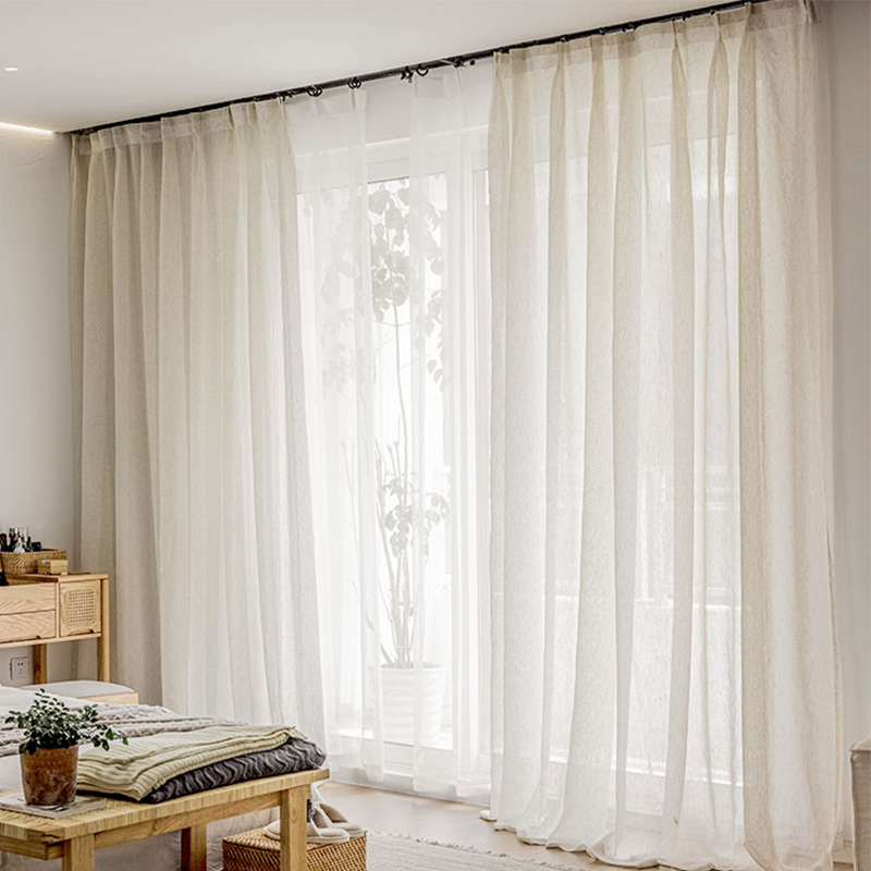 Tirai Tipis Motif Linen Untuk  - Linen Curtain Eyelet ulasan dan harga