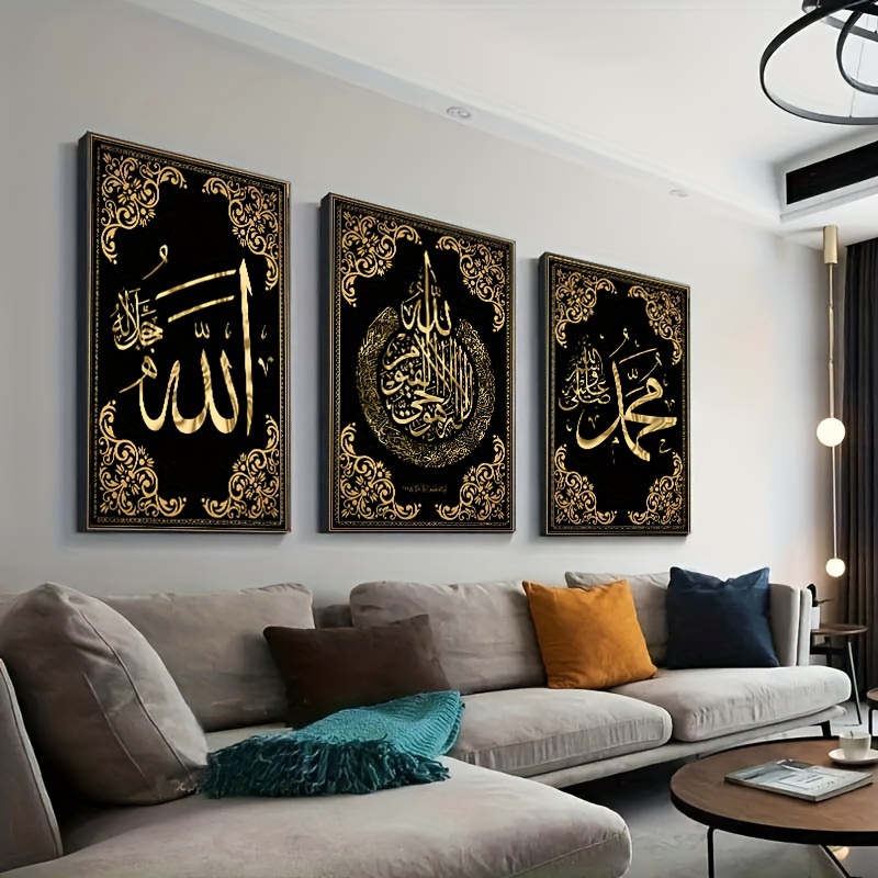 3pcs Set Seni Dinding Kaligraf - Abstract Canvas Set ulasan dan harga
