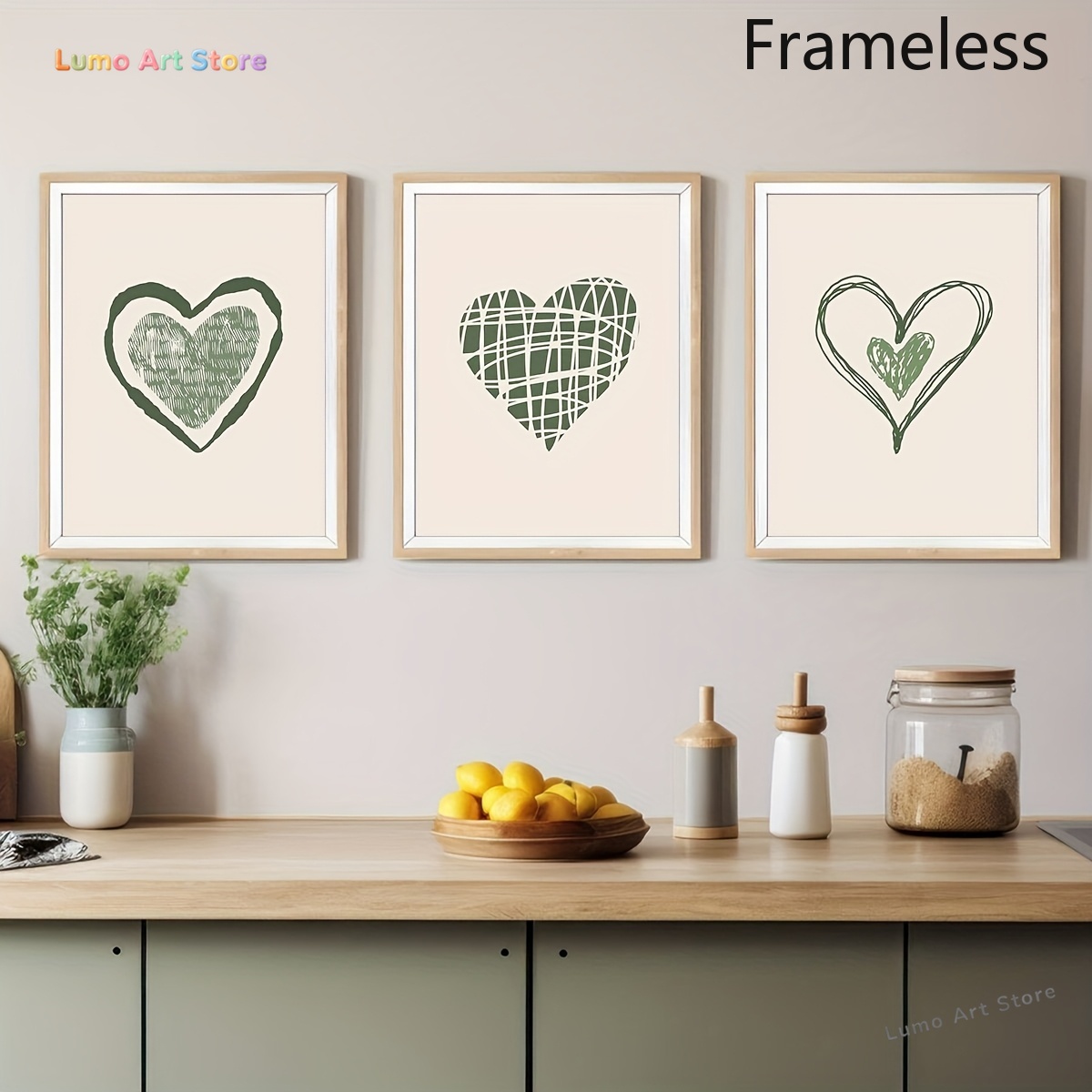 2D Flat, 2D Flat, 3pcs/Set Pos - Abstract Canvas Set ulasan dan harga