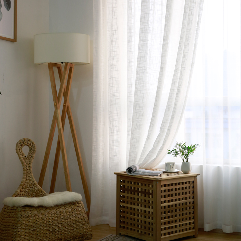 Modern Katun Linen Merasa Tira - Linen Curtain Eyelet ulasan dan harga