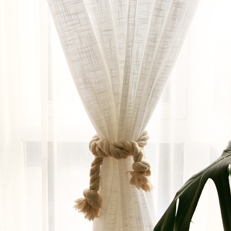 Modern Katun Linen Merasa Tira - Linen Curtain Eyelet ulasan dan harga