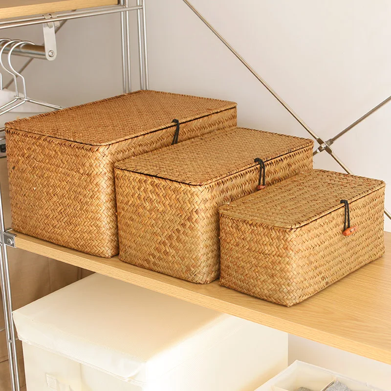 Keranjang penyimpan anyaman de - Woven Basket Set ulasan dan harga