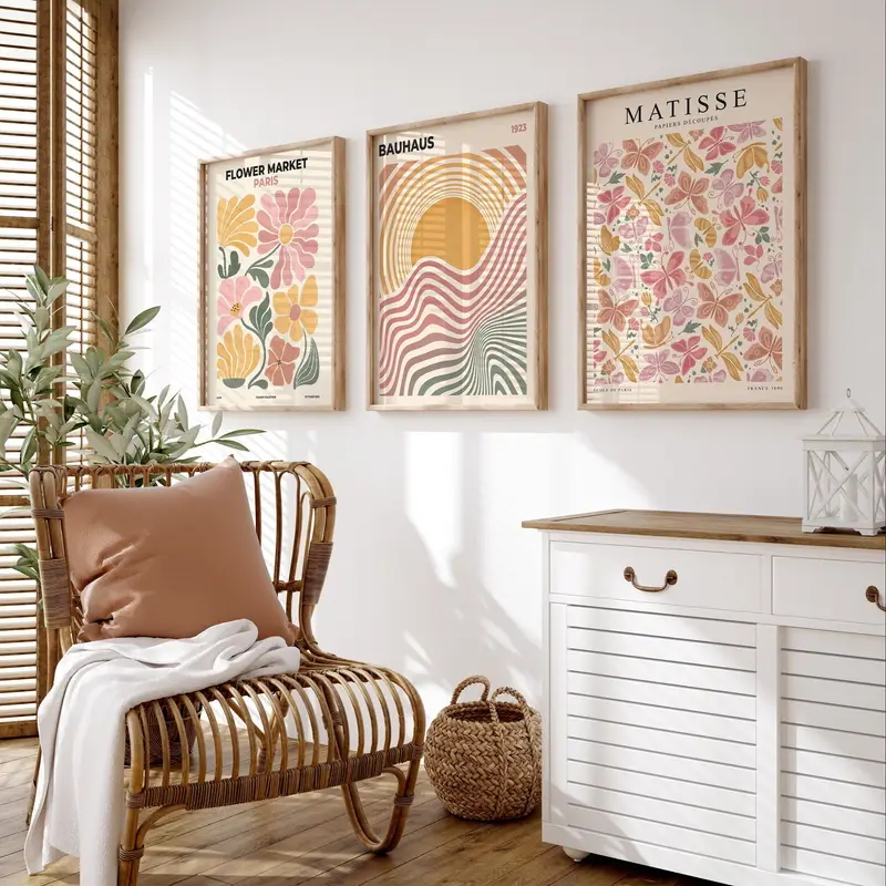 3 Buah Cetakan Seni Dekoratif  - Abstract Canvas Set ulasan dan harga