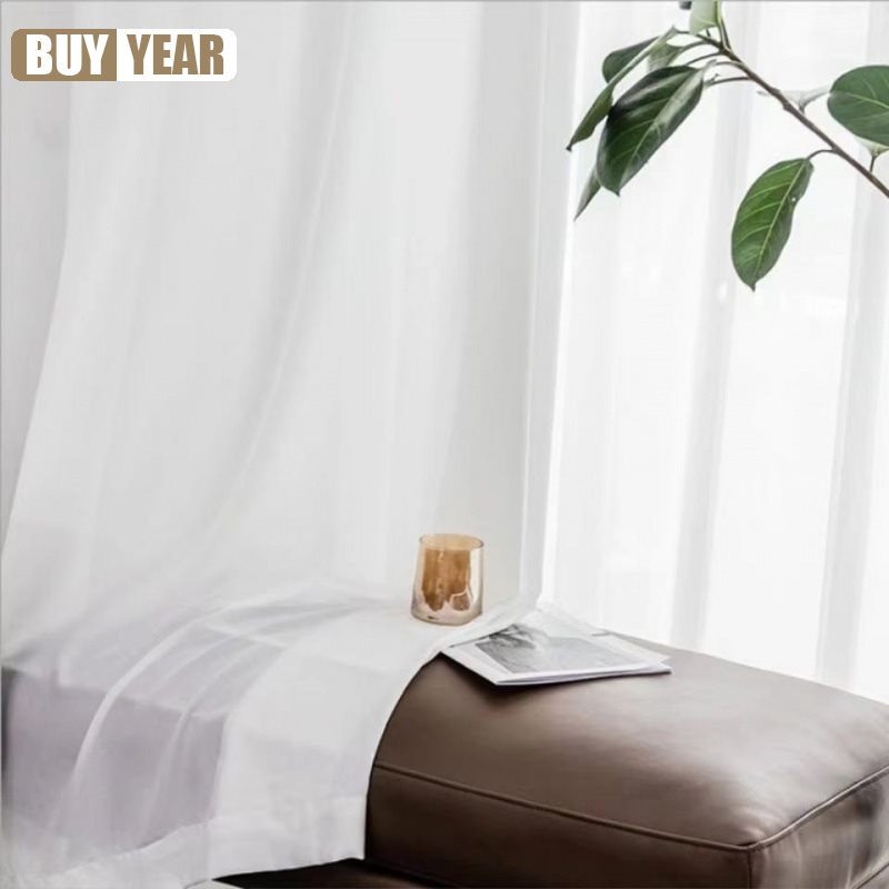 Tirai Tulle Putih Solid Kualit - Linen Curtain Eyelet ulasan dan harga