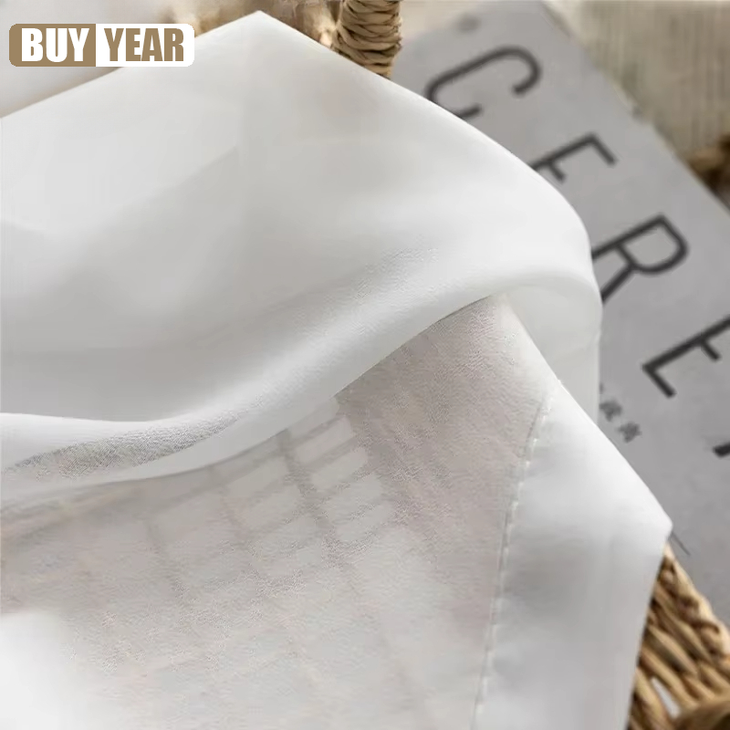 Tirai Tulle Putih Solid Kualit - Linen Curtain Eyelet ulasan dan harga