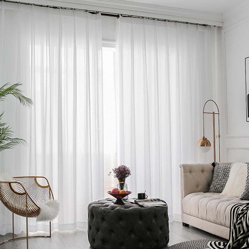 Tirai Tipis Putih untuk Ruang  - Linen Curtain Eyelet ulasan dan harga