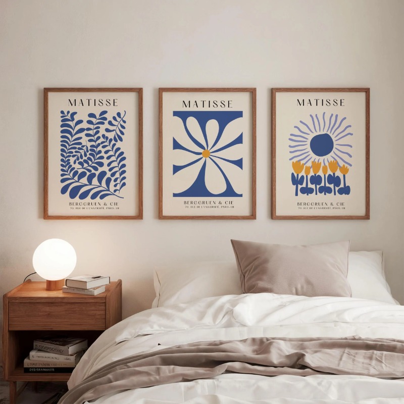 Set Cetakan Blue Matisse Isi 3 - Abstract Canvas Set ulasan dan harga