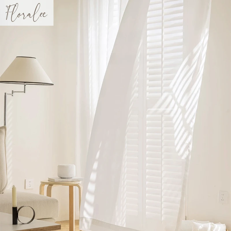 Tirai Tulle Putih Solid Berkua - Linen Curtain Eyelet ulasan dan harga