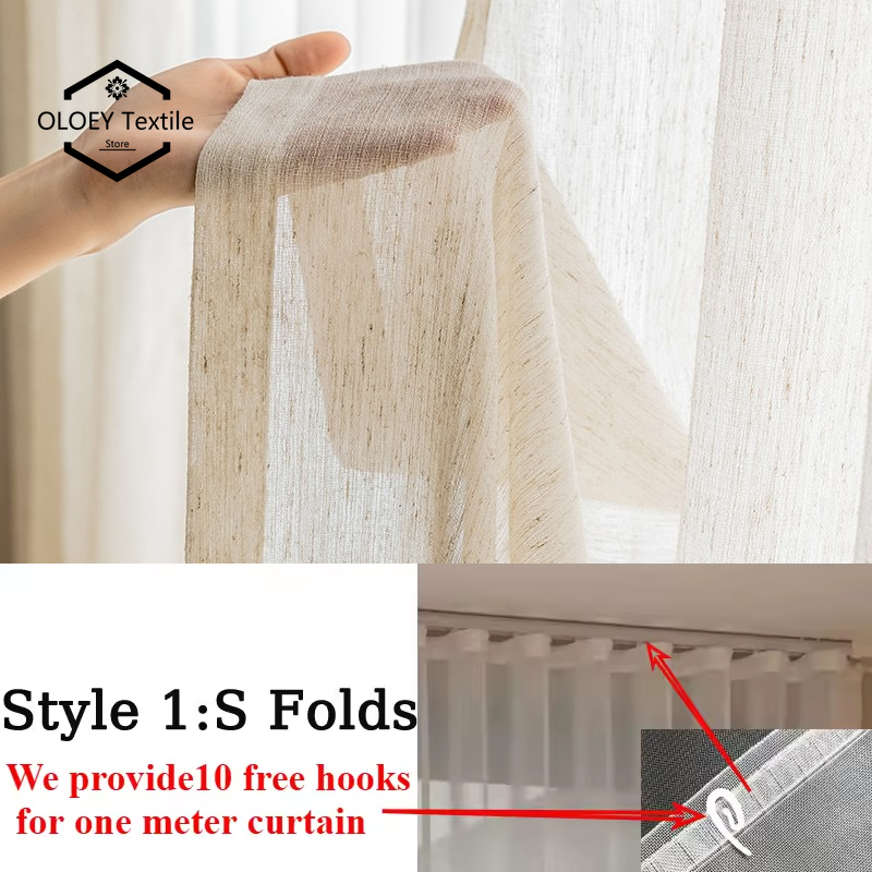 Gorden Tulle Linen Putih Berge - Linen Curtain Eyelet ulasan dan harga