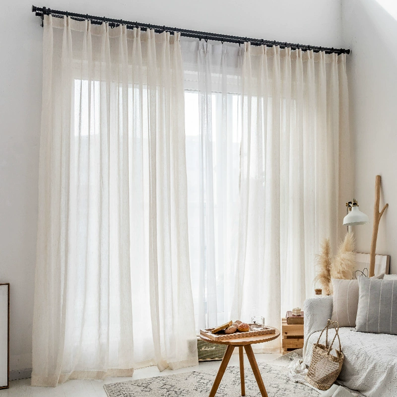 Gorden Tulle Linen Putih Berge - Linen Curtain Eyelet ulasan dan harga