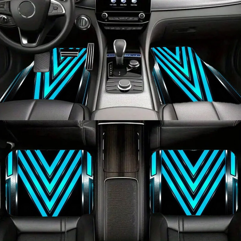 5pcs Karpet Mobil, Pola Biru F - Interior Design Tech ulasan dan harga