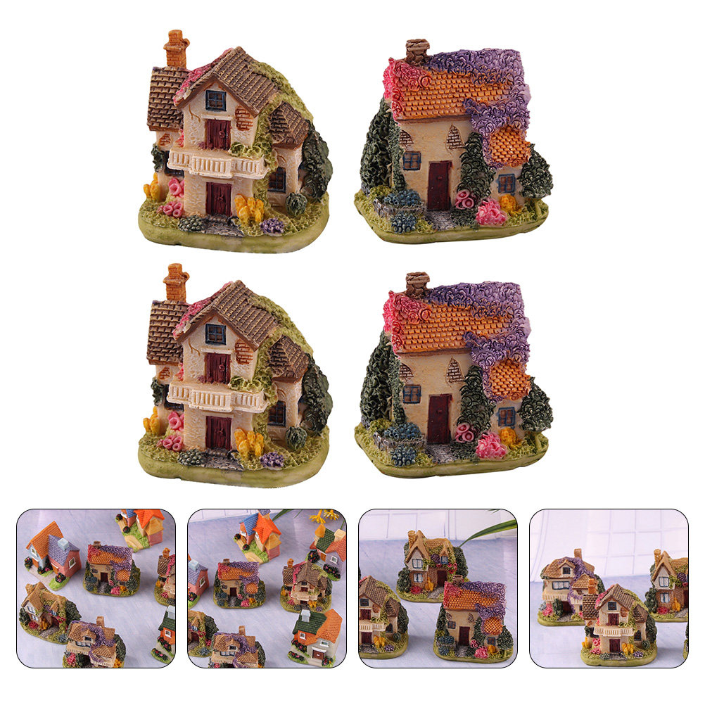 4 Buah Ornamen Rumah Mini dari - Interior Design Landscape ulasan dan harga