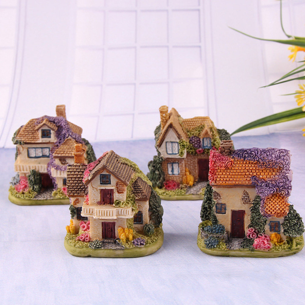4 Buah Ornamen Rumah Mini dari - Interior Design Landscape ulasan dan harga