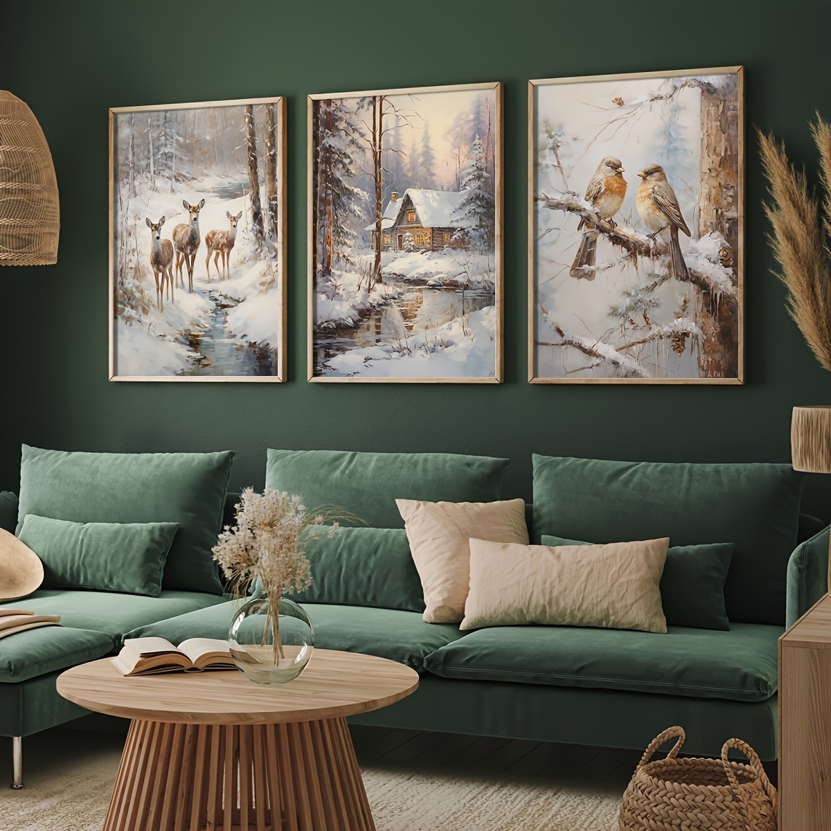 3 Buah Lukisan Kanvas Tanpa Bi - Abstract Canvas Set ulasan dan harga