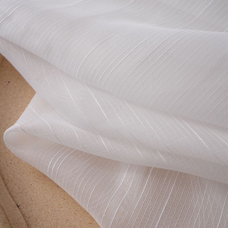 Tirai Tipis Tulle Putih Garis  - Linen Curtain Eyelet ulasan dan harga