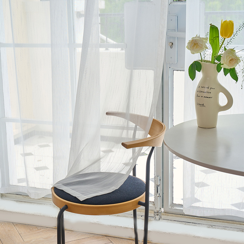Tirai Tipis Tulle Putih Garis  - Linen Curtain Eyelet ulasan dan harga