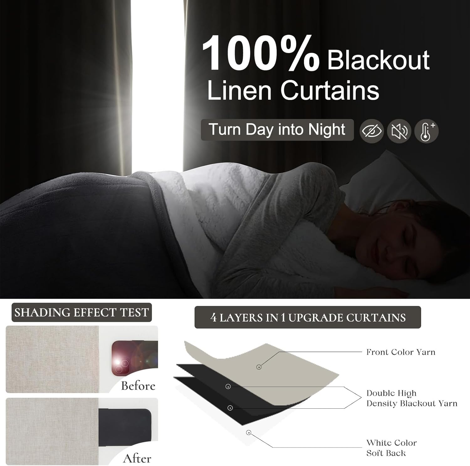 Gorden Linen Blackout Alami, I - Linen Curtain Eyelet ulasan dan harga